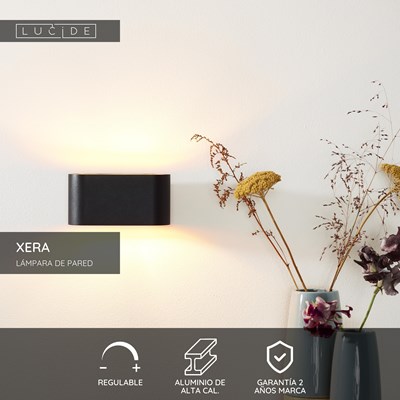 Lucide XERA - Lámpara de pared - 1xG9 - Negro